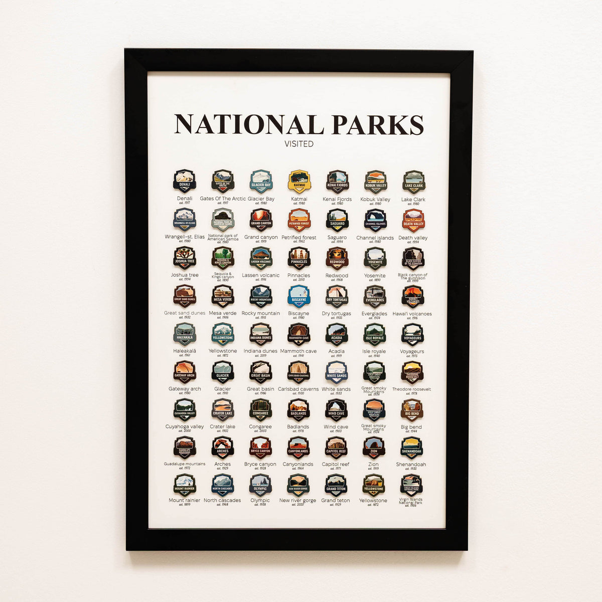 Poster Travel Tracker National Parks Usa