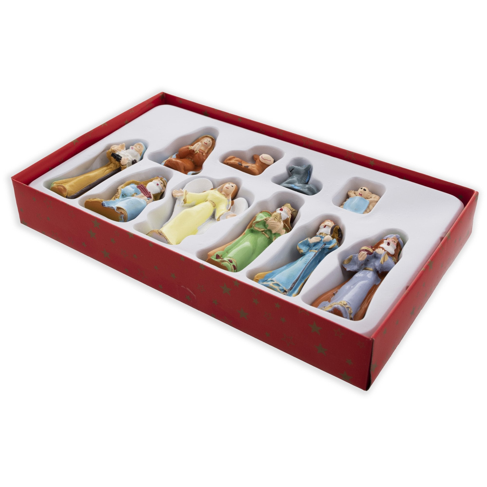 Set Of 10 Miniature Nativity Scene Gift Set Figurines