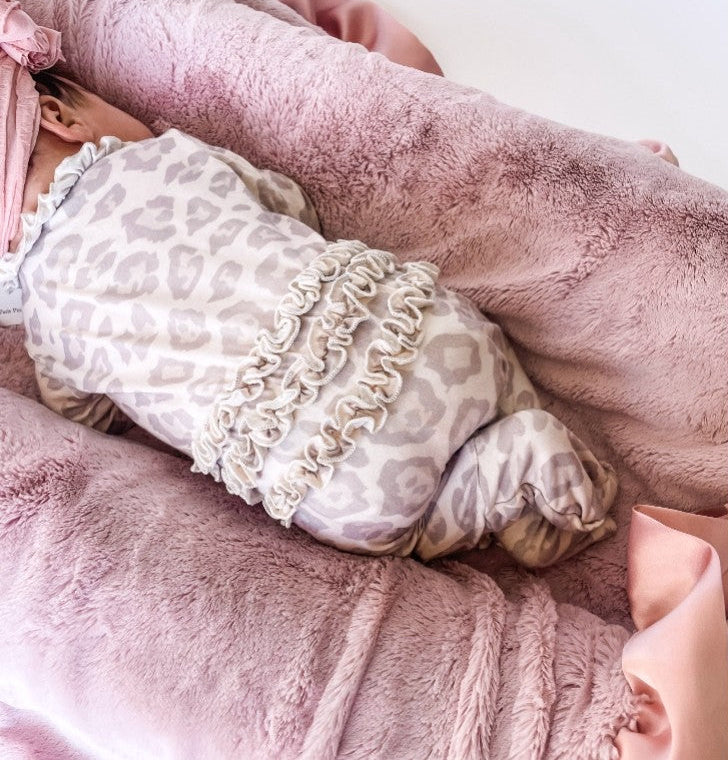 Natural Leopard Convertible Bamboo Footie