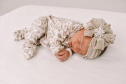 Natural Leopard Convertible Bamboo Footie