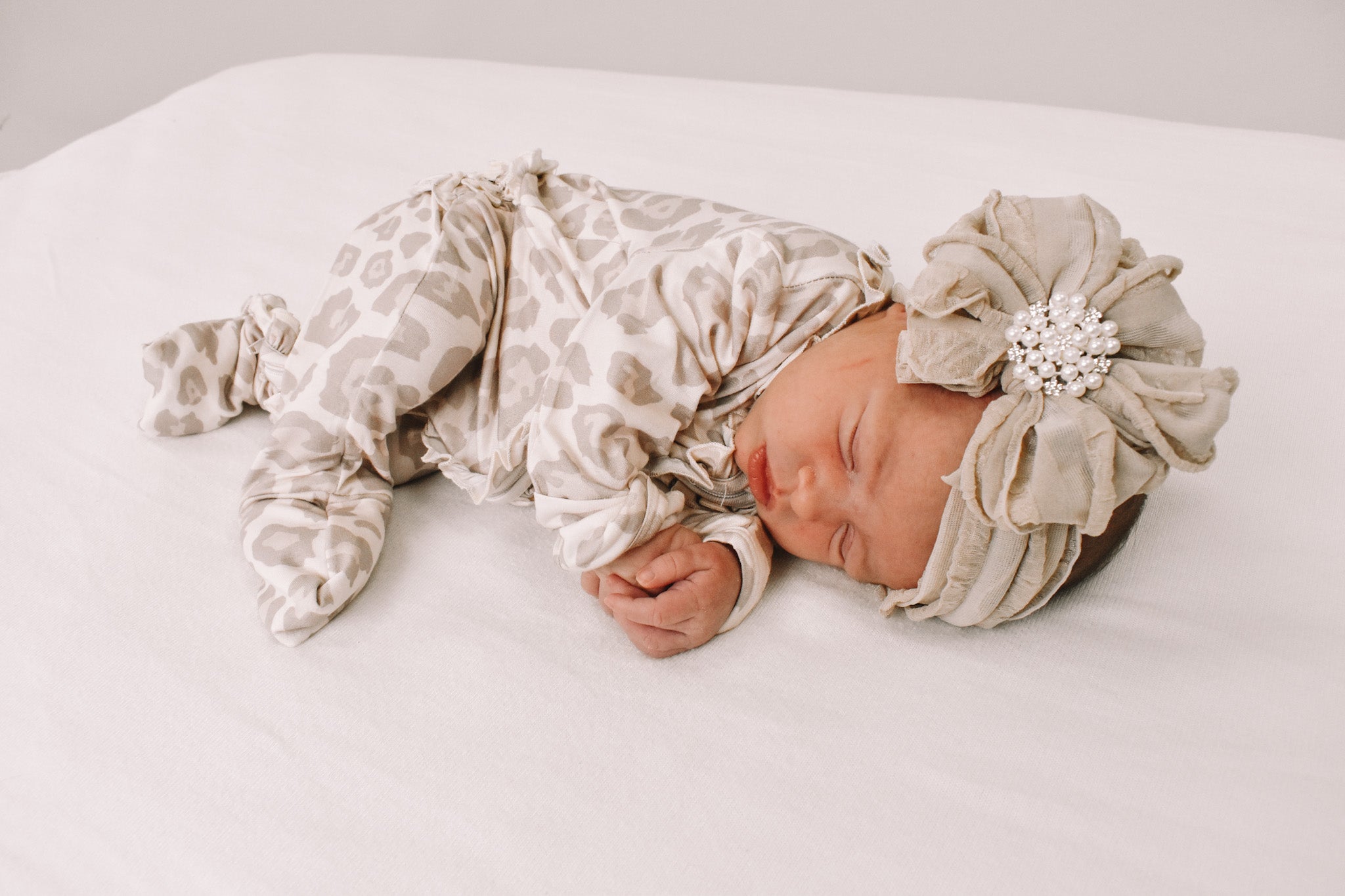 Natural Leopard Convertible Bamboo Footie
