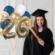 Navy And Gold Graduation 2025 Balloon Bouquet