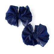 Navy | Ruffled Hair Clip