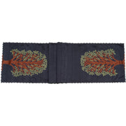 Handmade Navy Silk Table Runner Tree Of Life Embroidery And Hand Beading - 18x72"