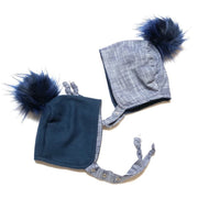 Brimless Bonnet In Navy (add Ears Or Poms)
