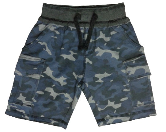 Kids Camo Cargo Shorts - Navy Camo