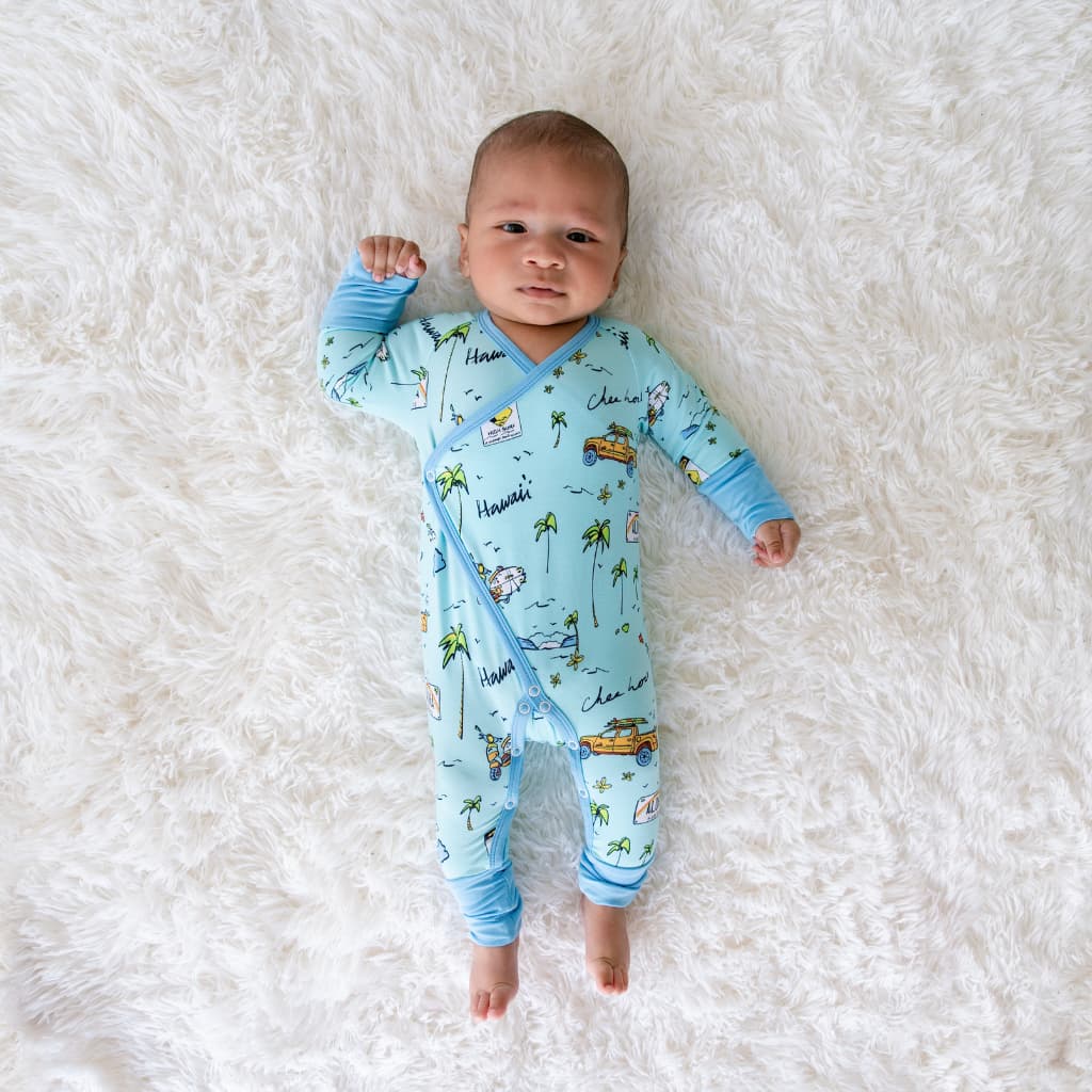 We Go Holoholo Bamboo Newborn Coverall