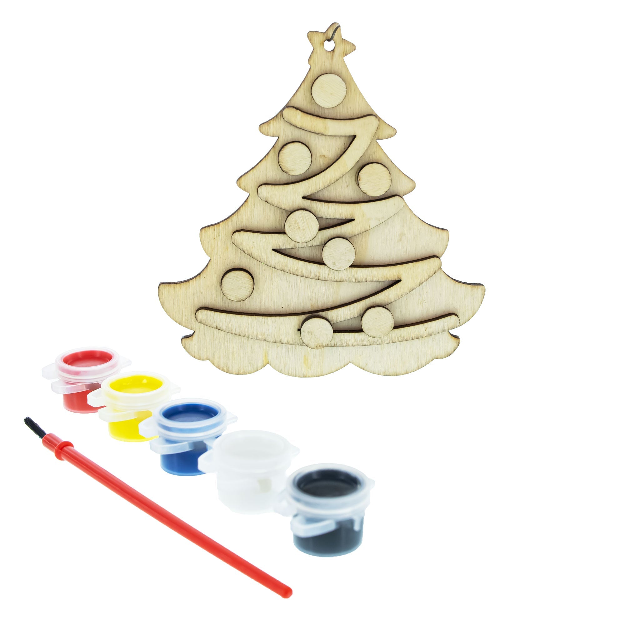 Unfinished Wooden Christmas Tree Ornament Cutout Diy Craft Kit