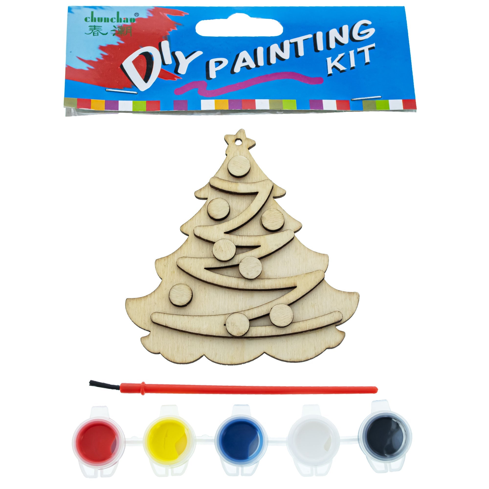 Unfinished Wooden Christmas Tree Ornament Cutout Diy Craft Kit