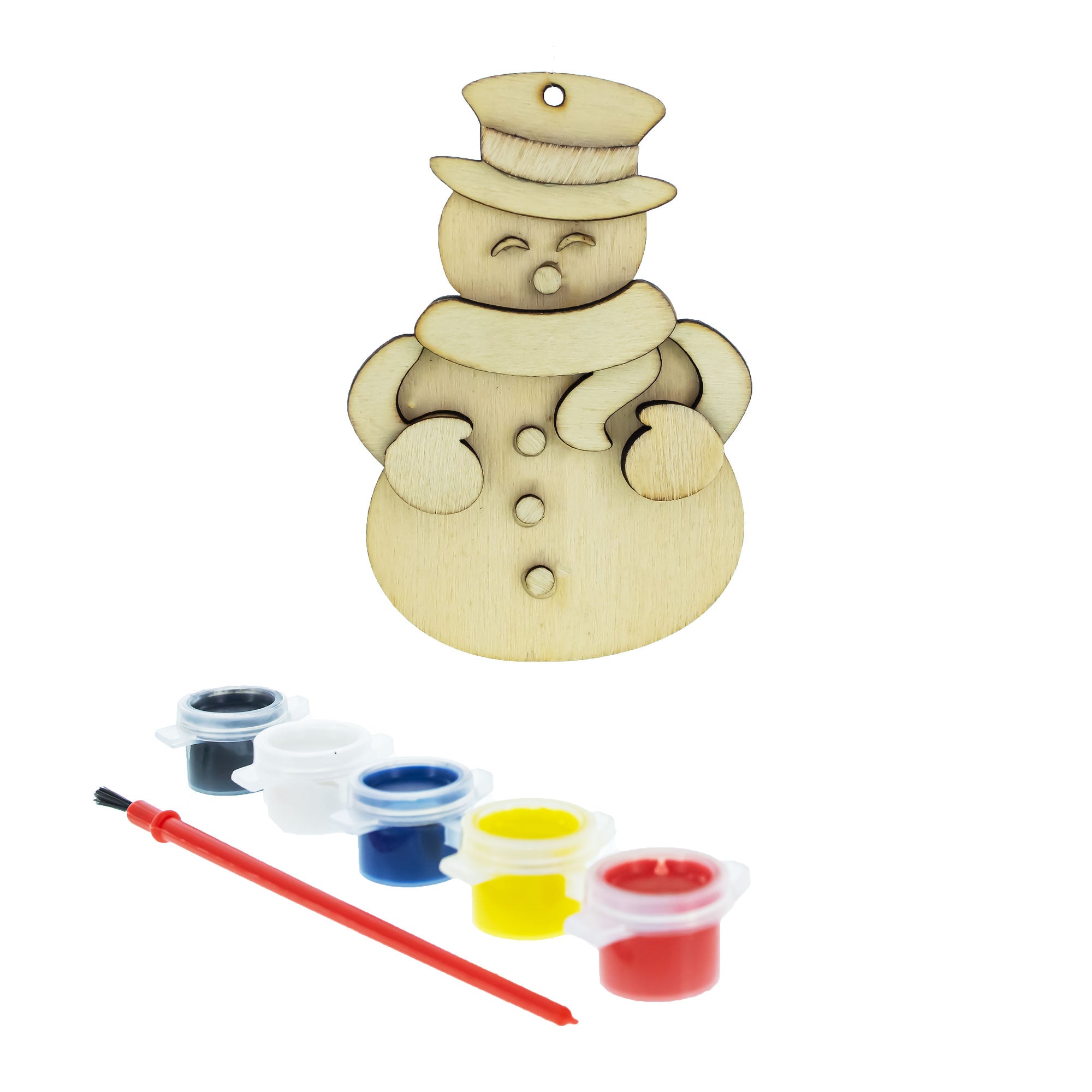 Unfinished Wooden Snowman Christmas Ornament Cutout Diy Craft Kit