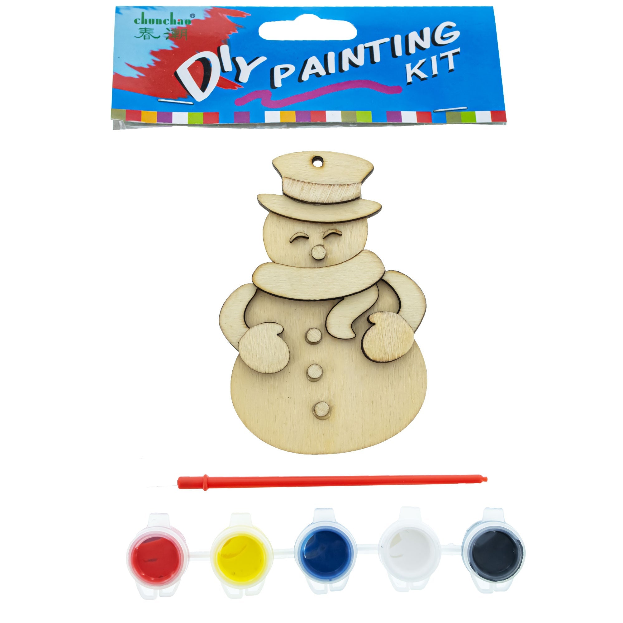 Unfinished Wooden Snowman Christmas Ornament Cutout Diy Craft Kit