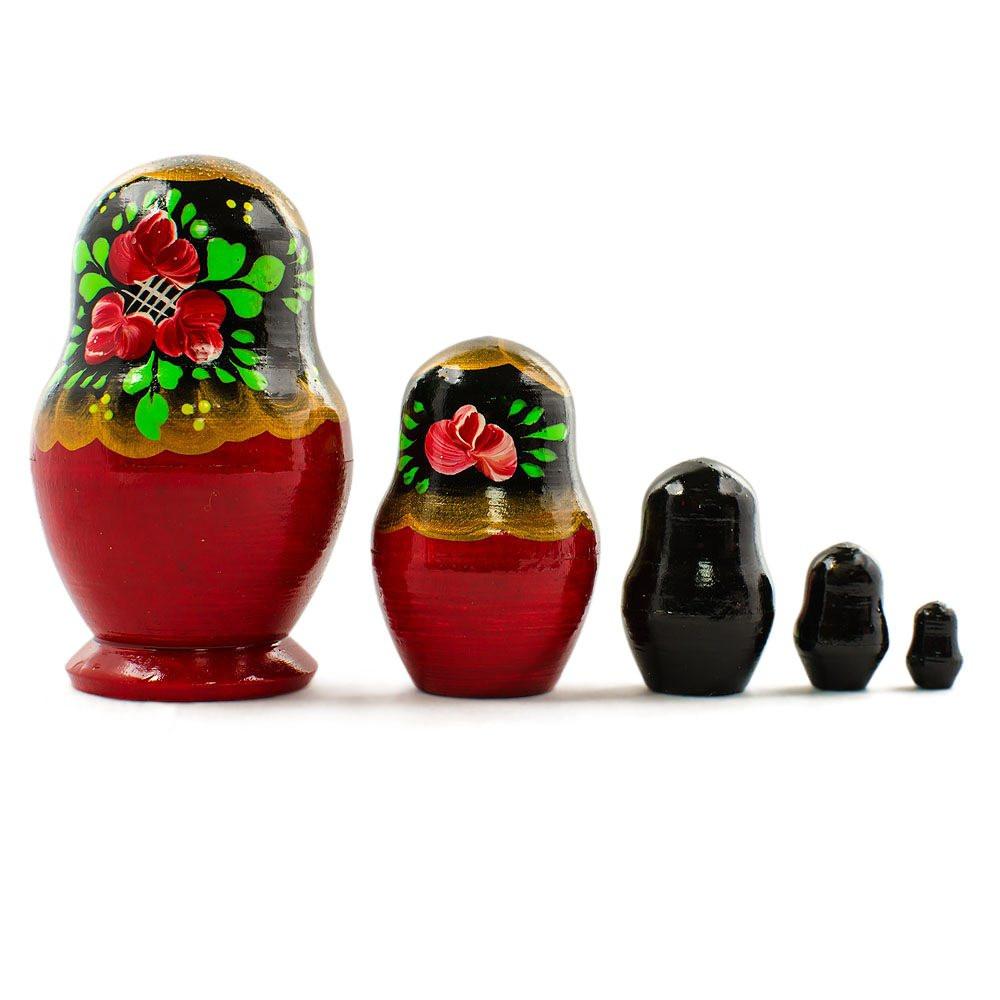 Set Of 5 Olesya Wooden Nesting Dolls 3.5 Inches