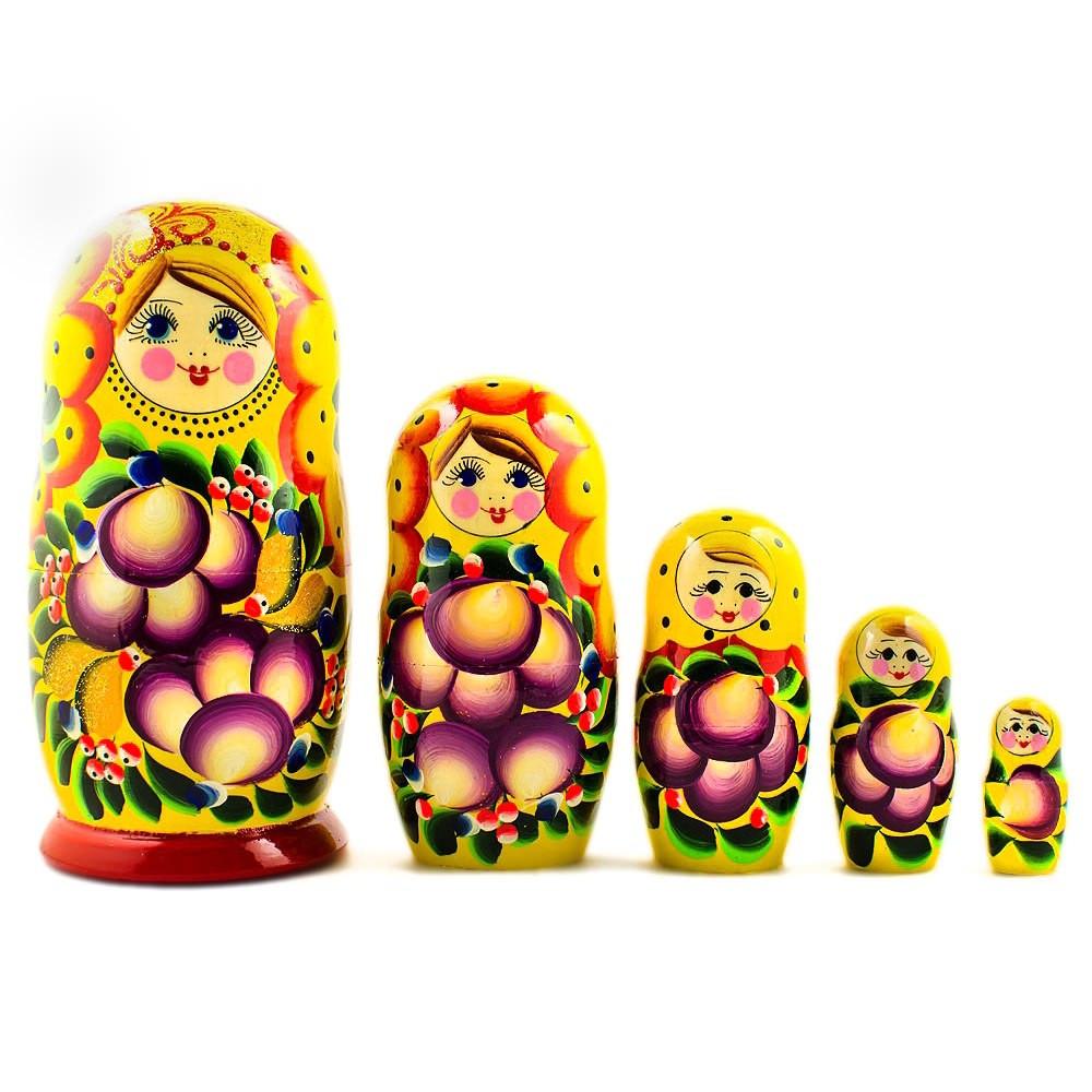 Set Of 5 Darya Nesting Dolls 7 Inches