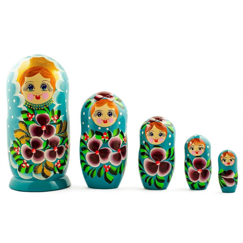 Set Of 5 Alla Nesting Dolls  7 Inches