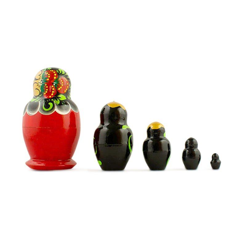 Set Of 5 Wooden Nesting Dolls  3.5 Inches