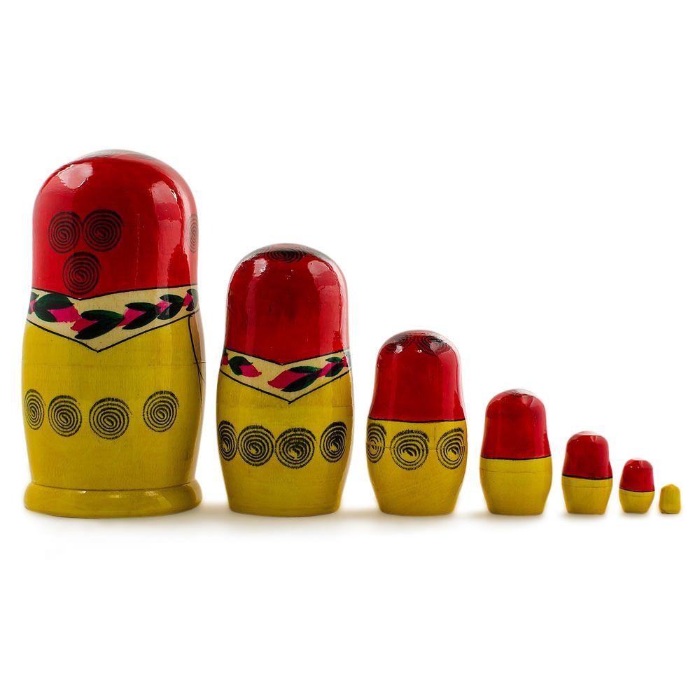 Set Of 7 Wooden Dolls Nesting Dolls 7 Inches