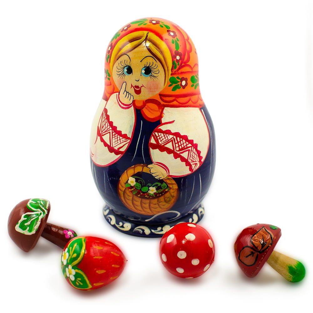 Anastasia With Mushrooms Nesting Dolls 5 Inches