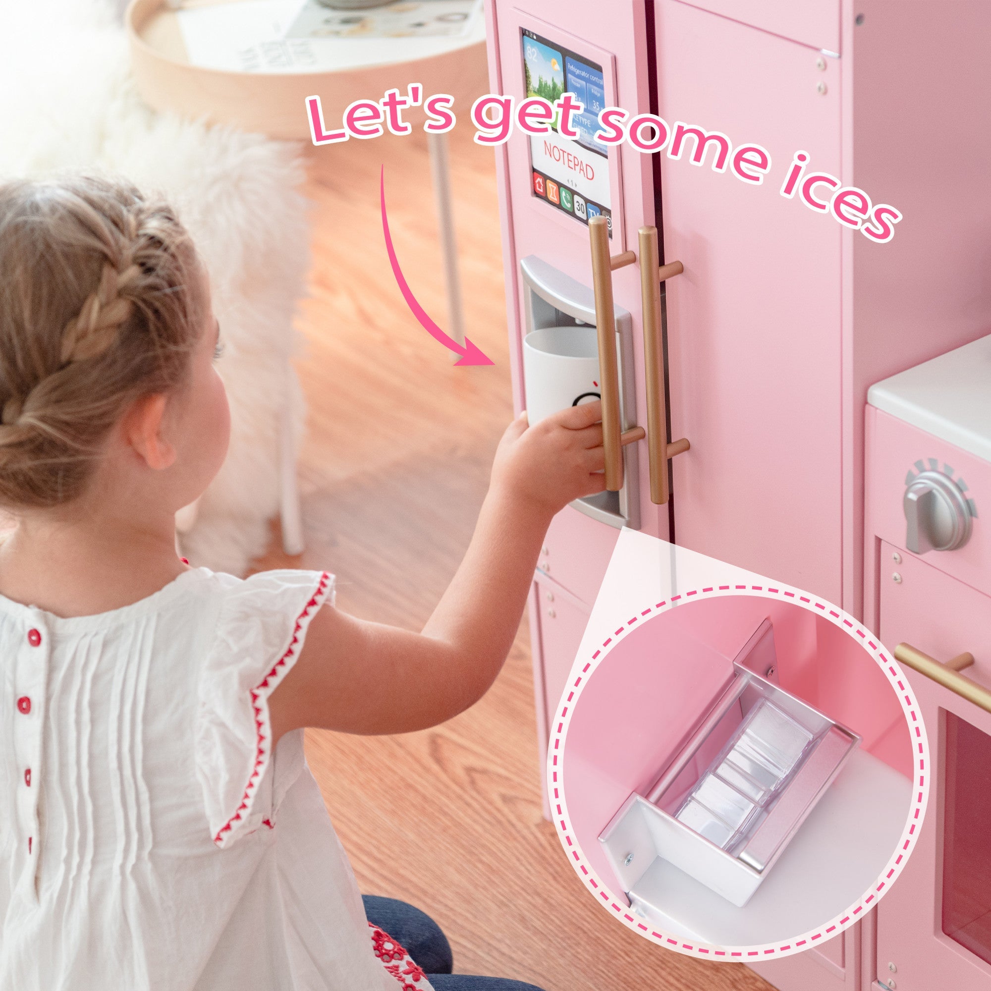 Little Chef Charlotte Play Kitchen & Refrigerator Set, Pink