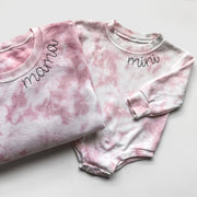 Custom Neckline Embroidered Matching Tie Dye Sweatshirts