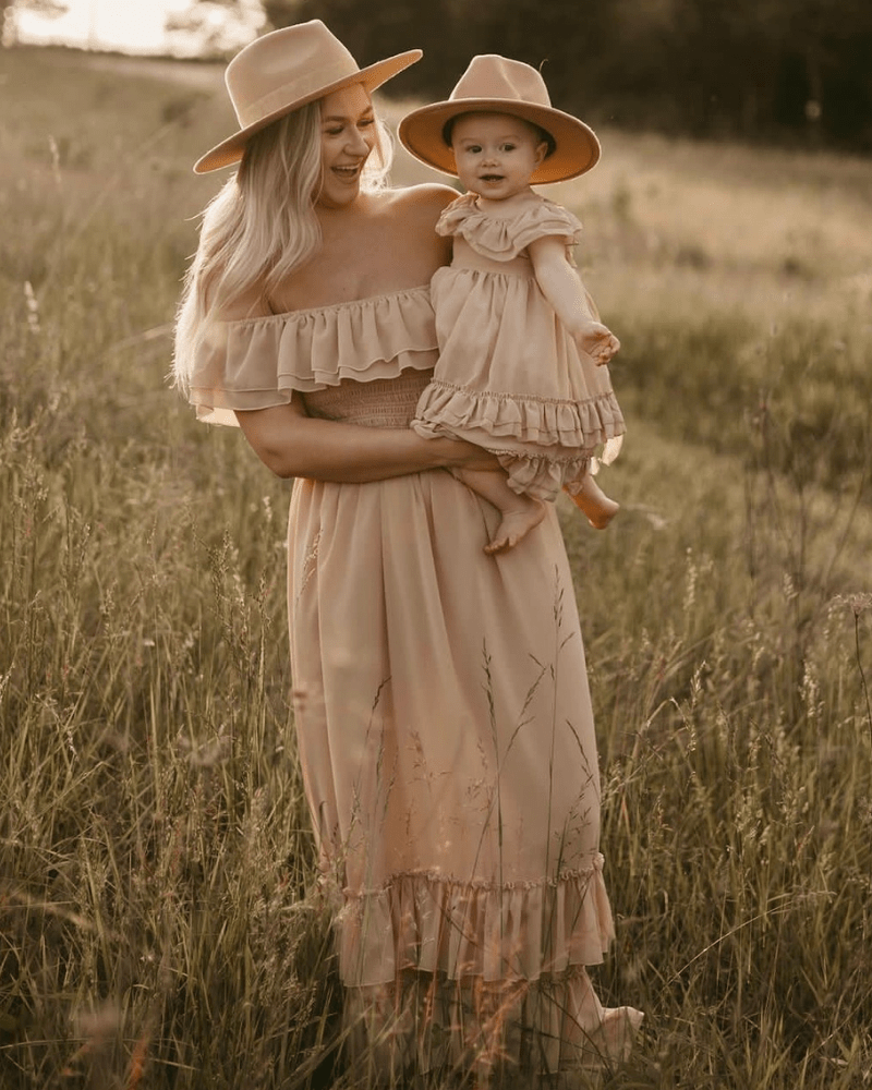 Nellie Ruffle Maxi Dress - Champagne