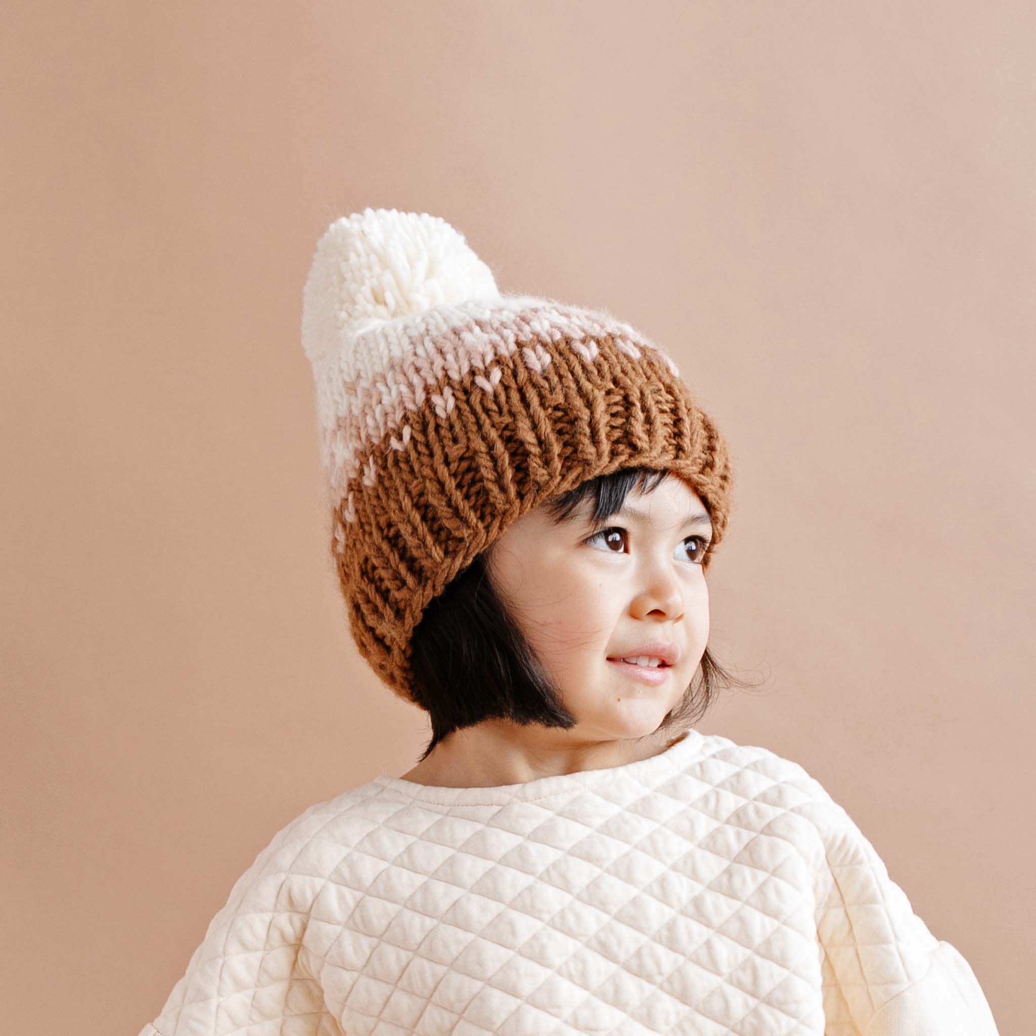 Nell Stripe Hat, Walnut/blush