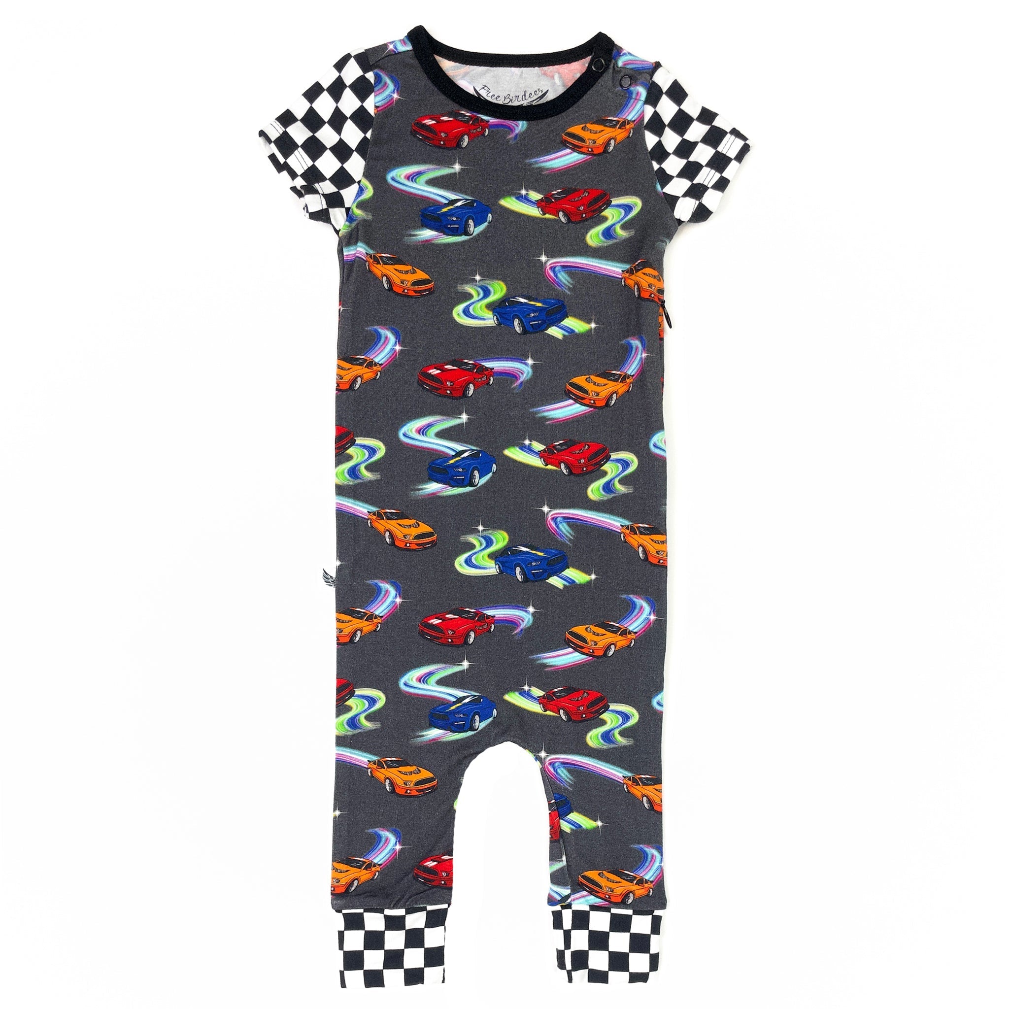 Neon Street Racers Romper With Side Zipper (0-24m)