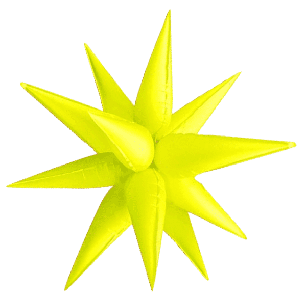 Neon Yellow Starburst Cluster Balloon – 19", 26", 40"