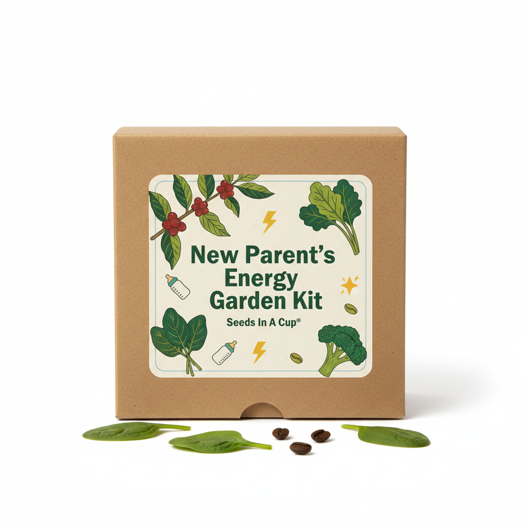 New Parent's Energy Garden Kit | Coffee Arabica, Spinach, Kale & Broccoli |