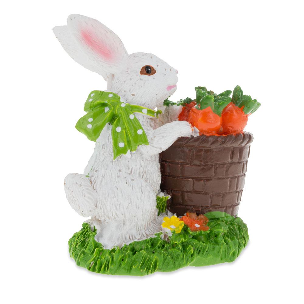 Bunny With Easter Basket Full Of Carrots 3 Inches