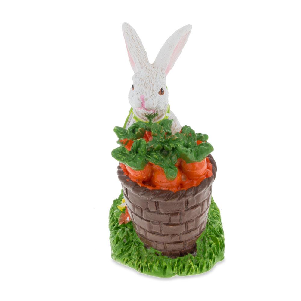 Bunny With Easter Basket Full Of Carrots 3 Inches