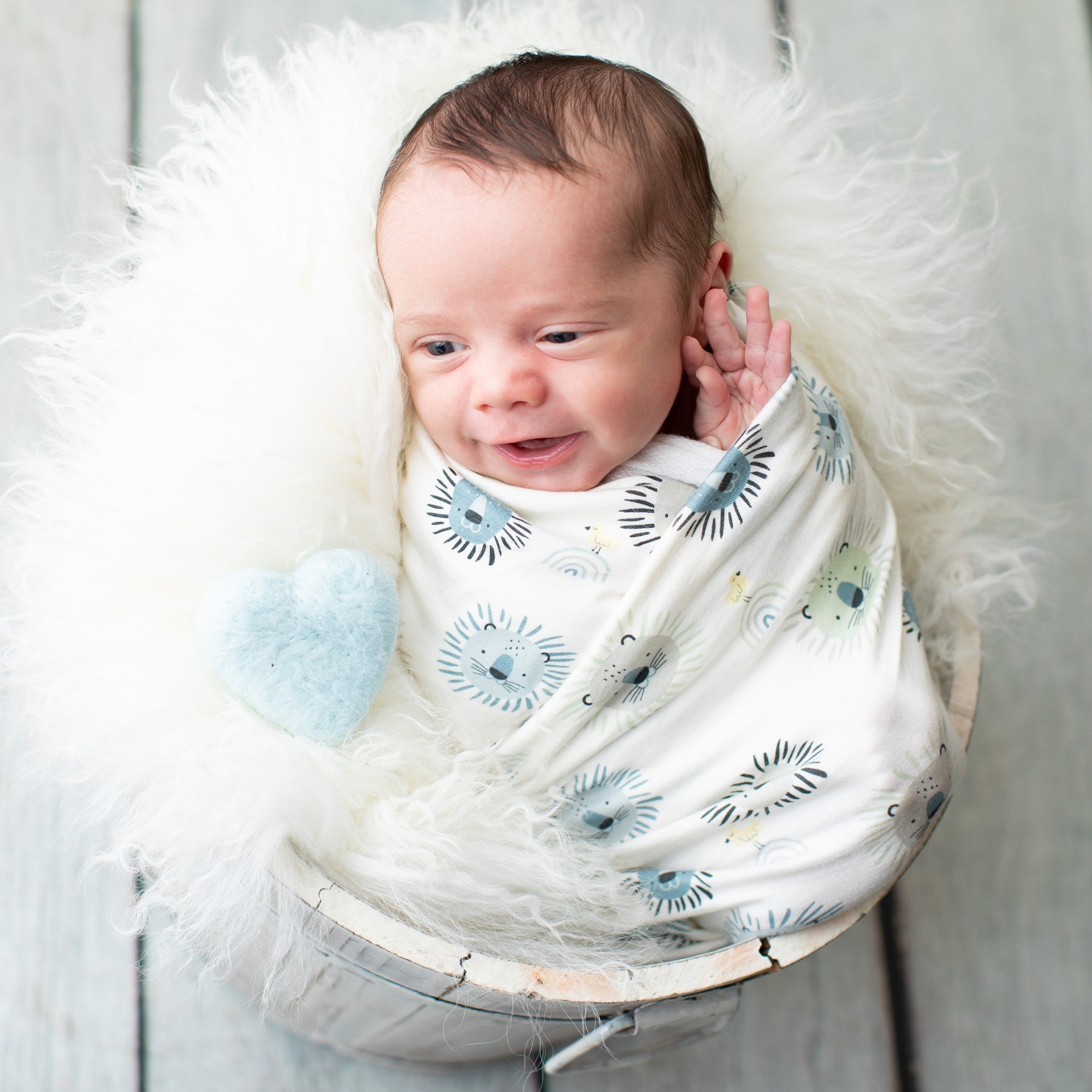 Roar Blue Swaddle