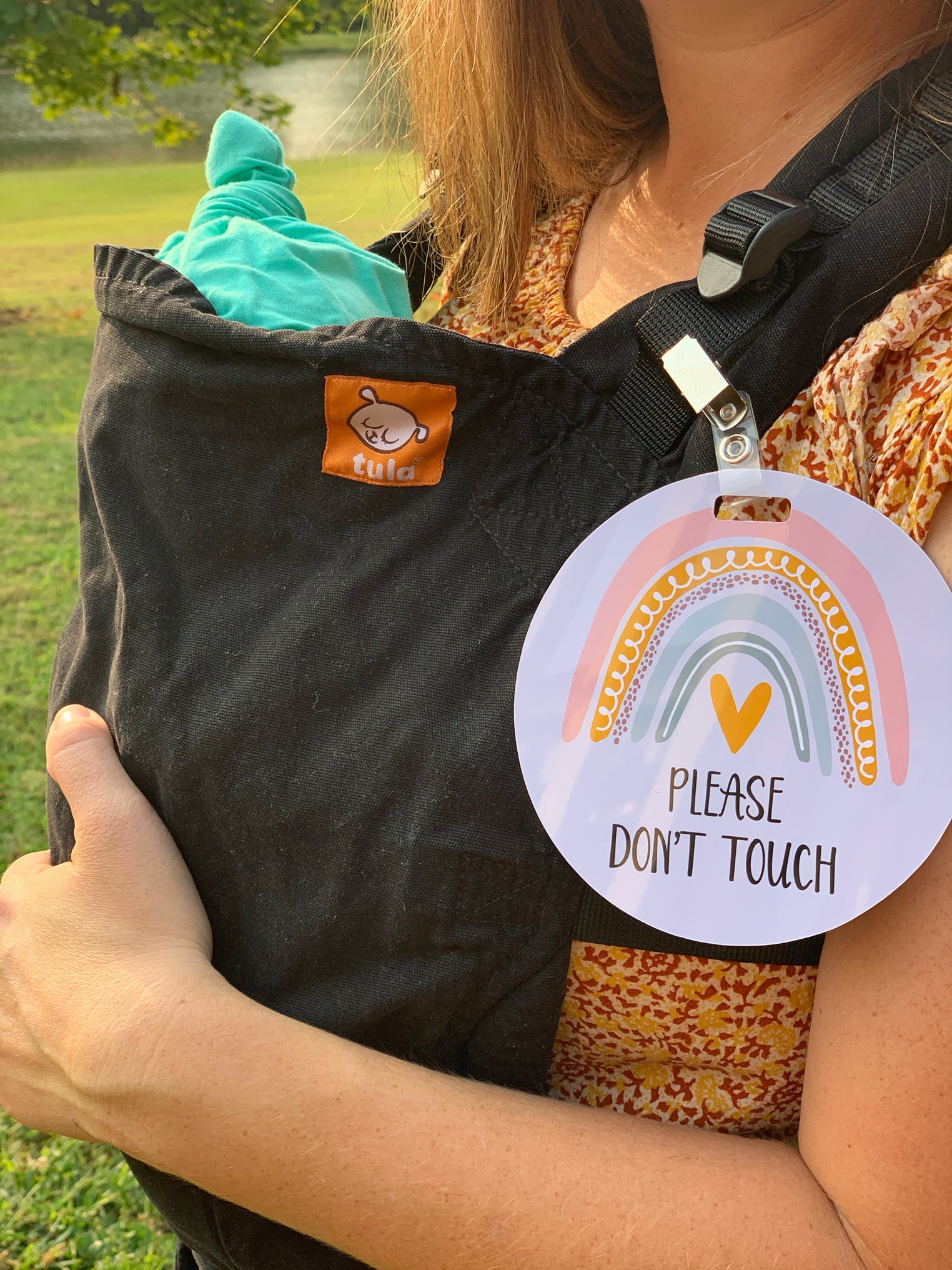 Rainbow Baby No Touching Car Seat Sign Tag