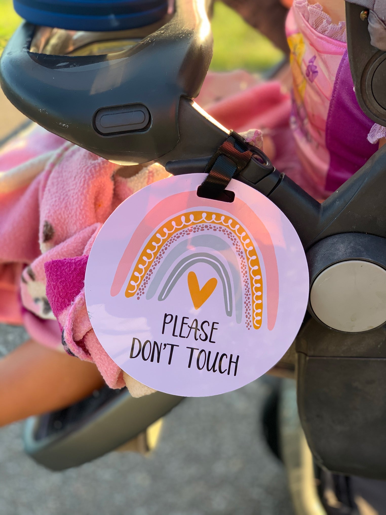 Rainbow Baby No Touching Car Seat Sign Tag