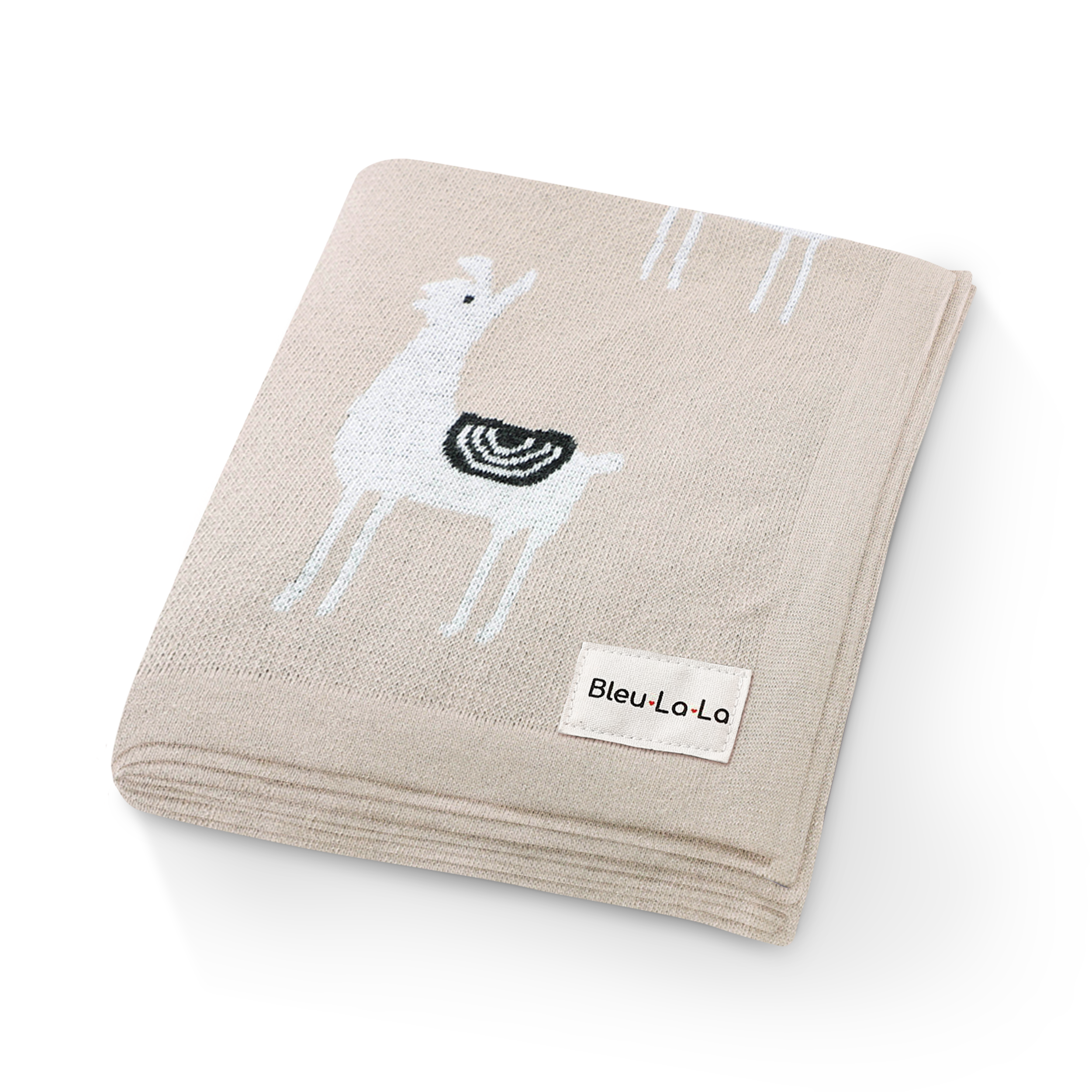 Luxury Knit Llama Swaddle Baby Blanket by Bleu La La