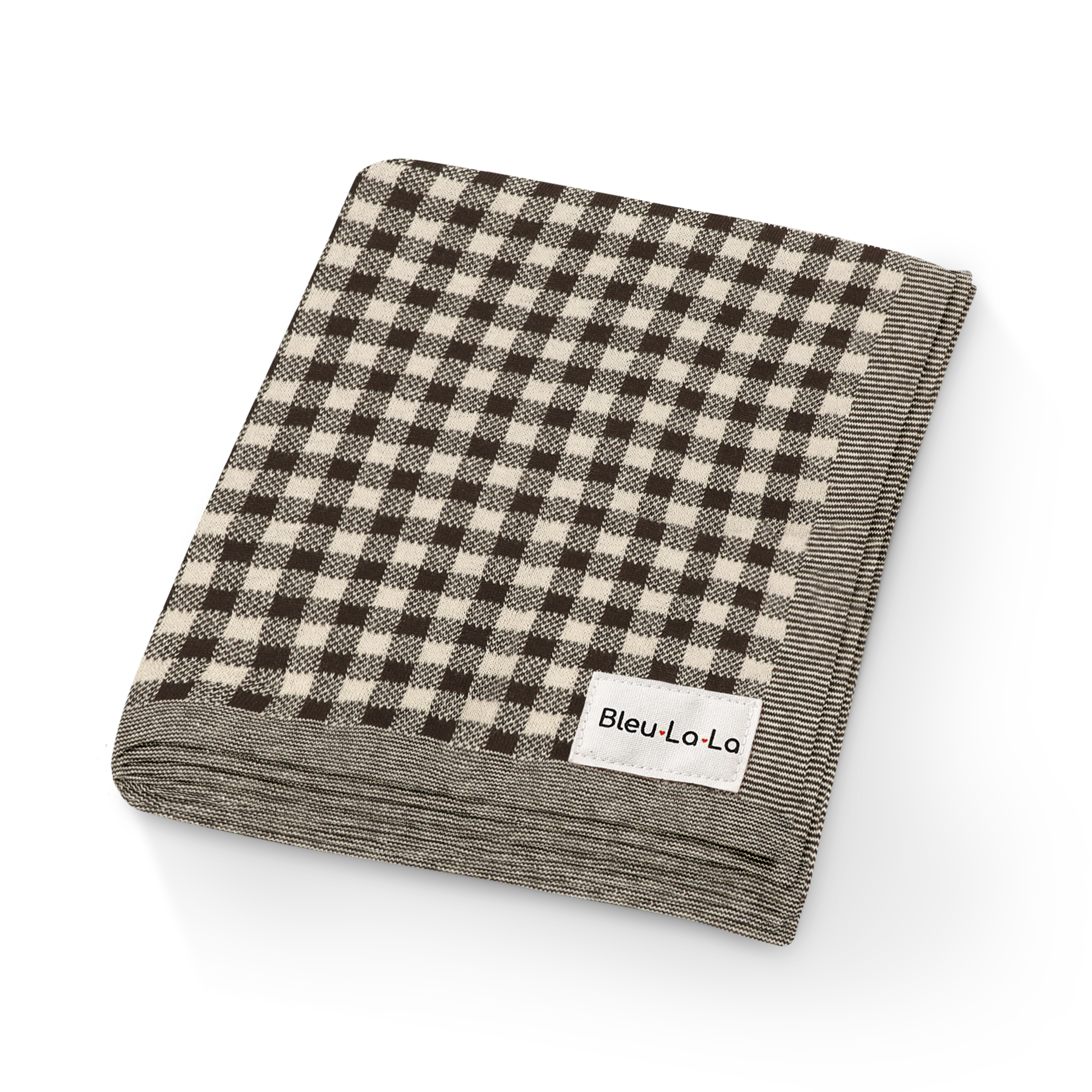 Checkered Knit Baby Blanket by Bleu La La