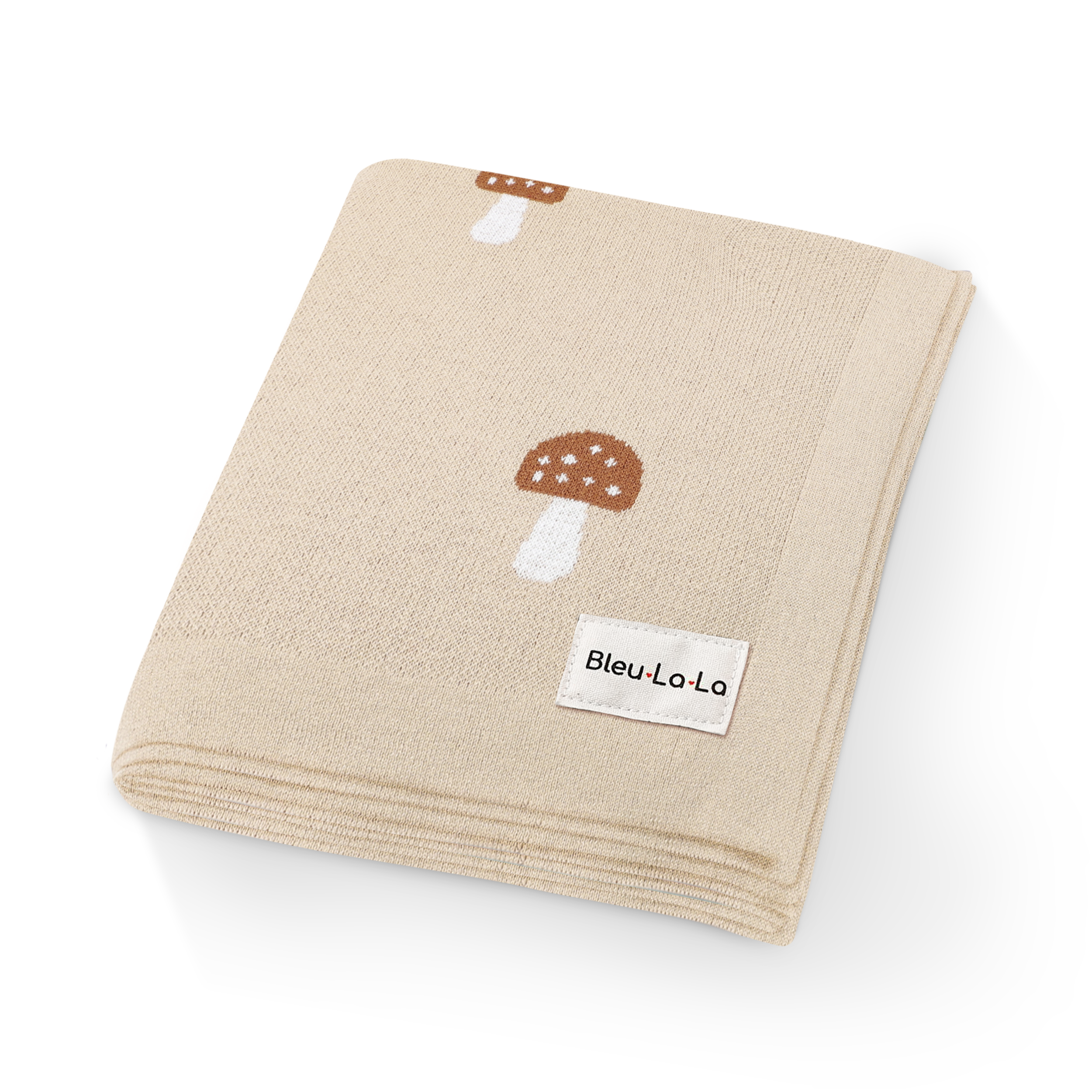 Luxury Knit Mushroom Swaddle Baby Blanket by Bleu La La