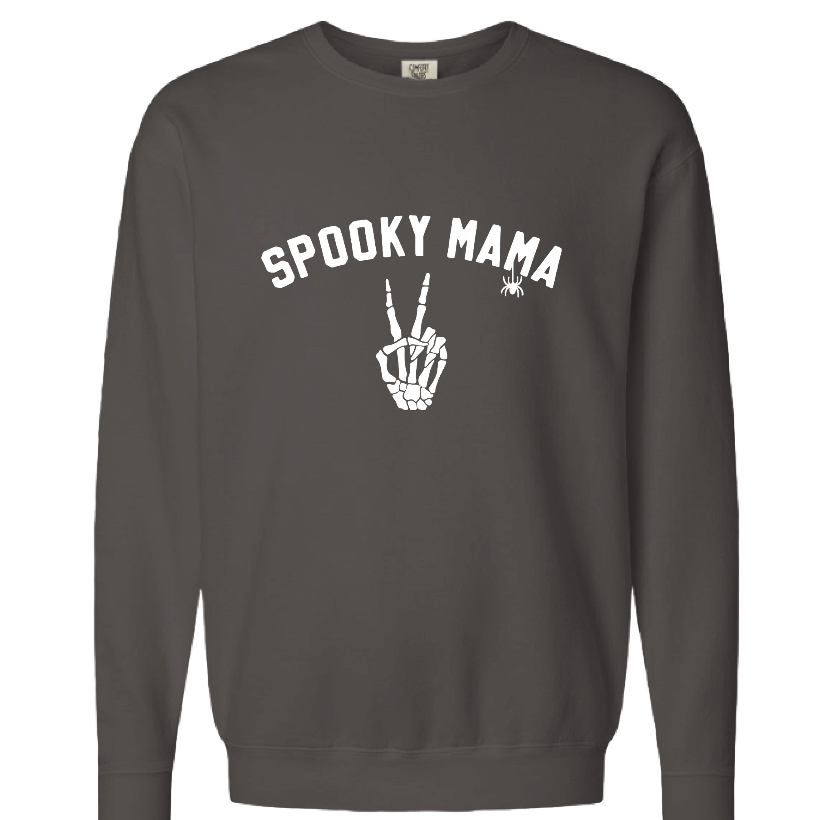 Womens 'spooky Mama' Comfort Colors Crewneck Sweatshirt