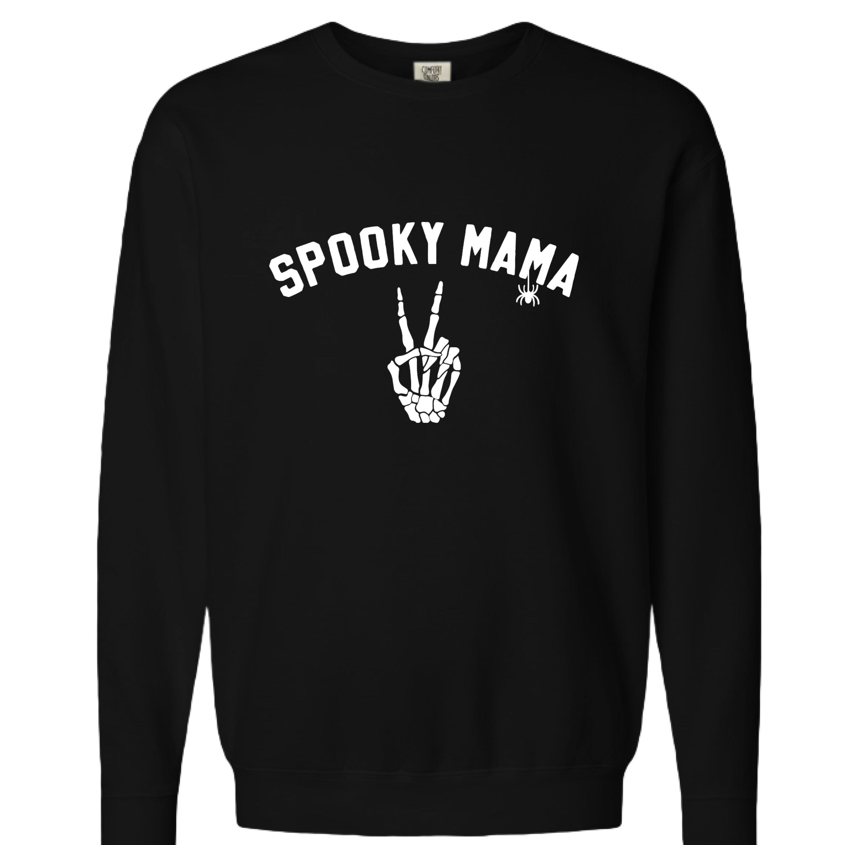 Womens 'spooky Mama' Comfort Colors Crewneck Sweatshirt