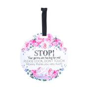 Flower No Touching Baby Car Seat Sign Tag