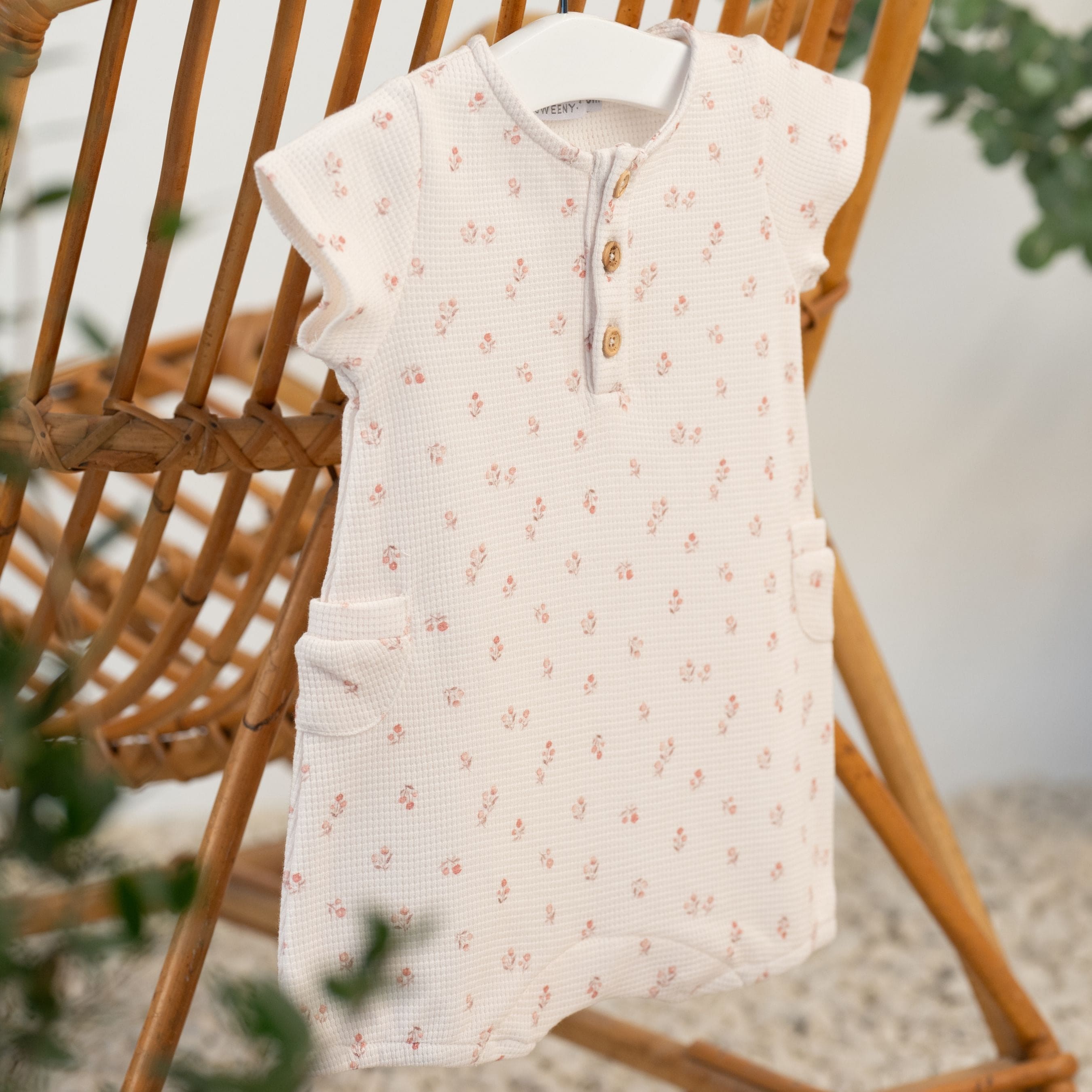 Noa | Girls Belly Pink Print Waffle Cotton Shortie