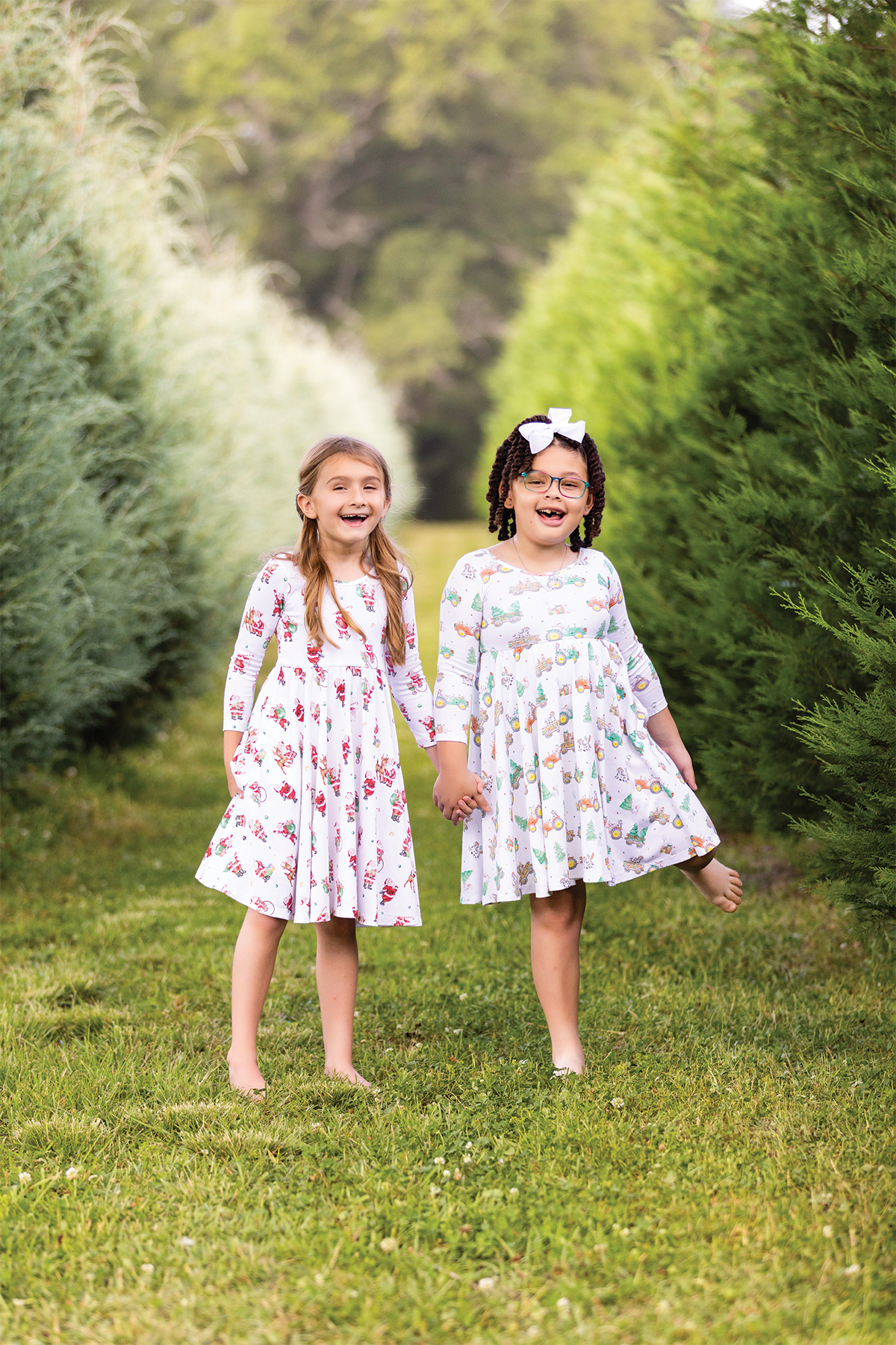 Moo-y Christmas Organic Cotton Christmas Dress For Kids