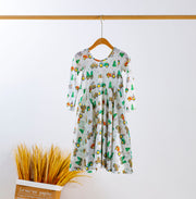 Moo-y Christmas Organic Cotton Christmas Dress For Kids