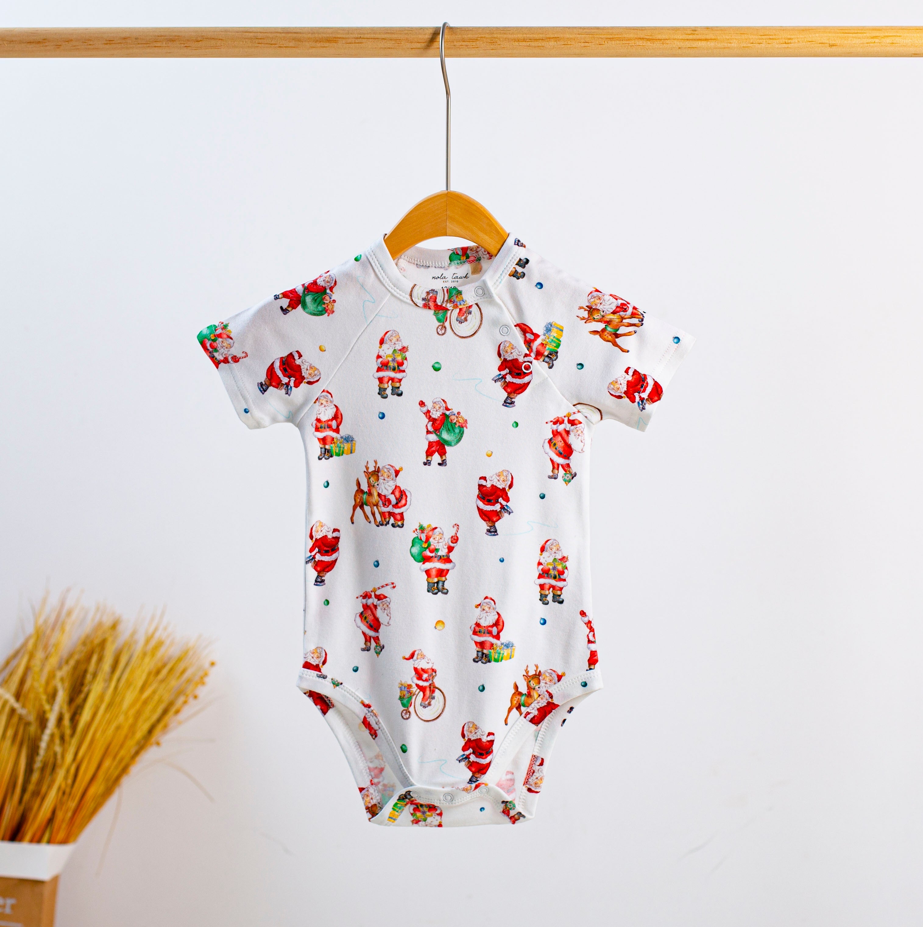 Santa Claus Is Coming To Town Organic Cotton Christmas Onesie