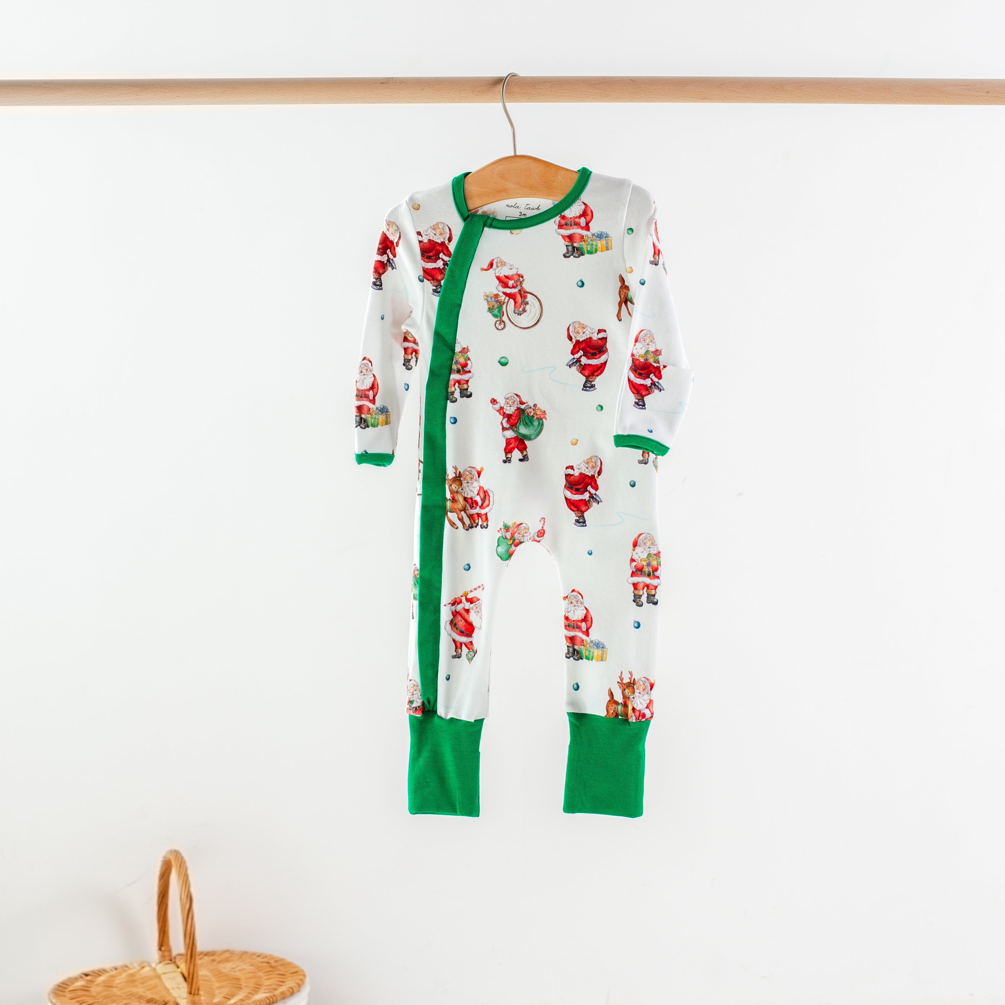 Santa Claus Is Coming To Town Organic Cotton Christmas Kids Pajamas