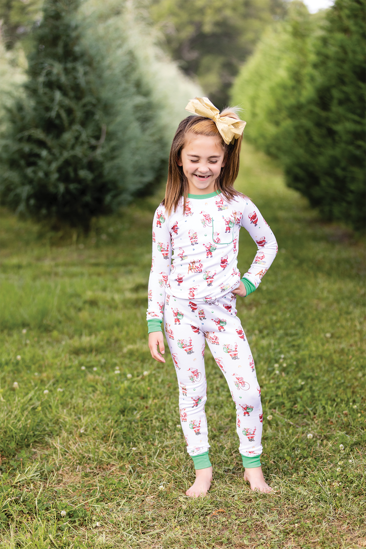Santa Claus Is Coming To Town Organic Cotton Christmas Kids Pajamas