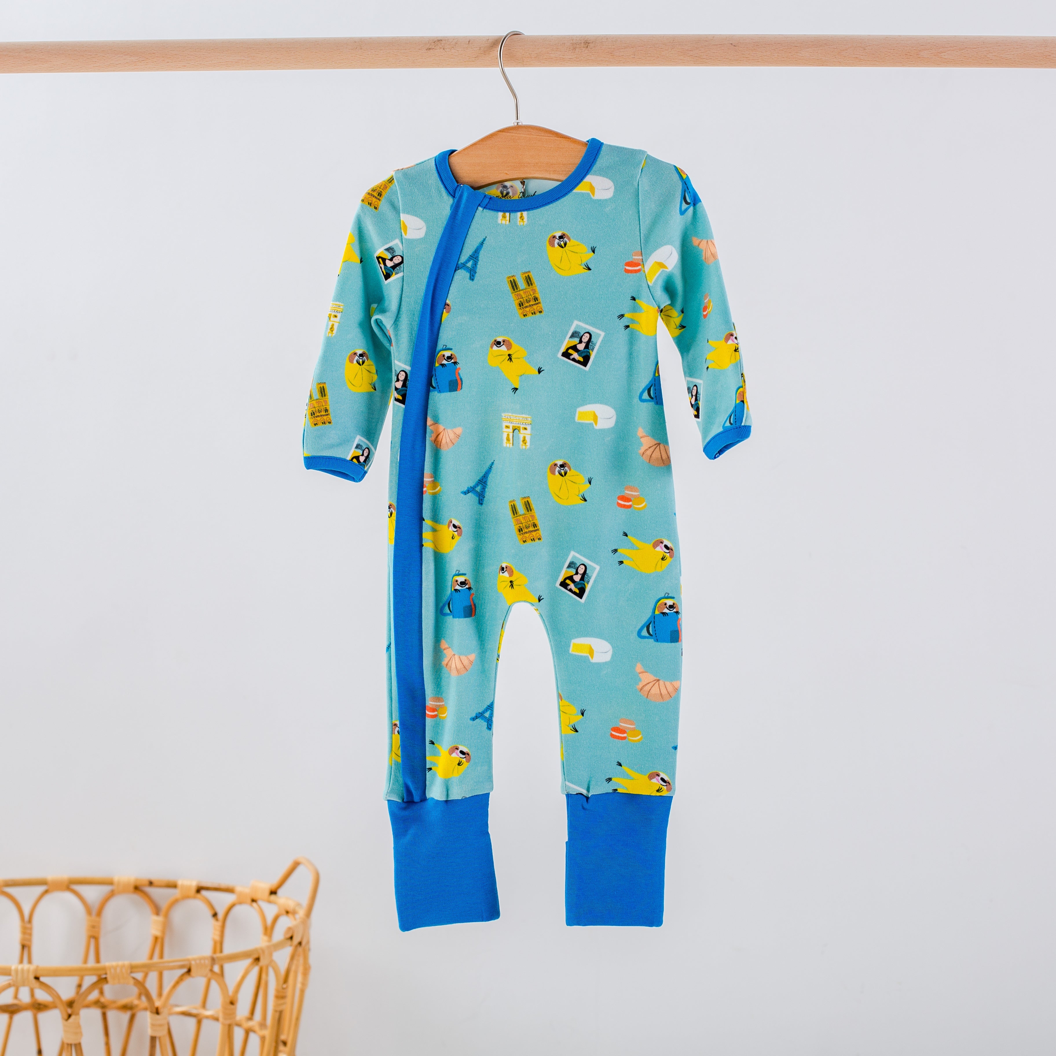 Aya & Pete In Paris Organic Cotton Kids Pajamas & Book Set