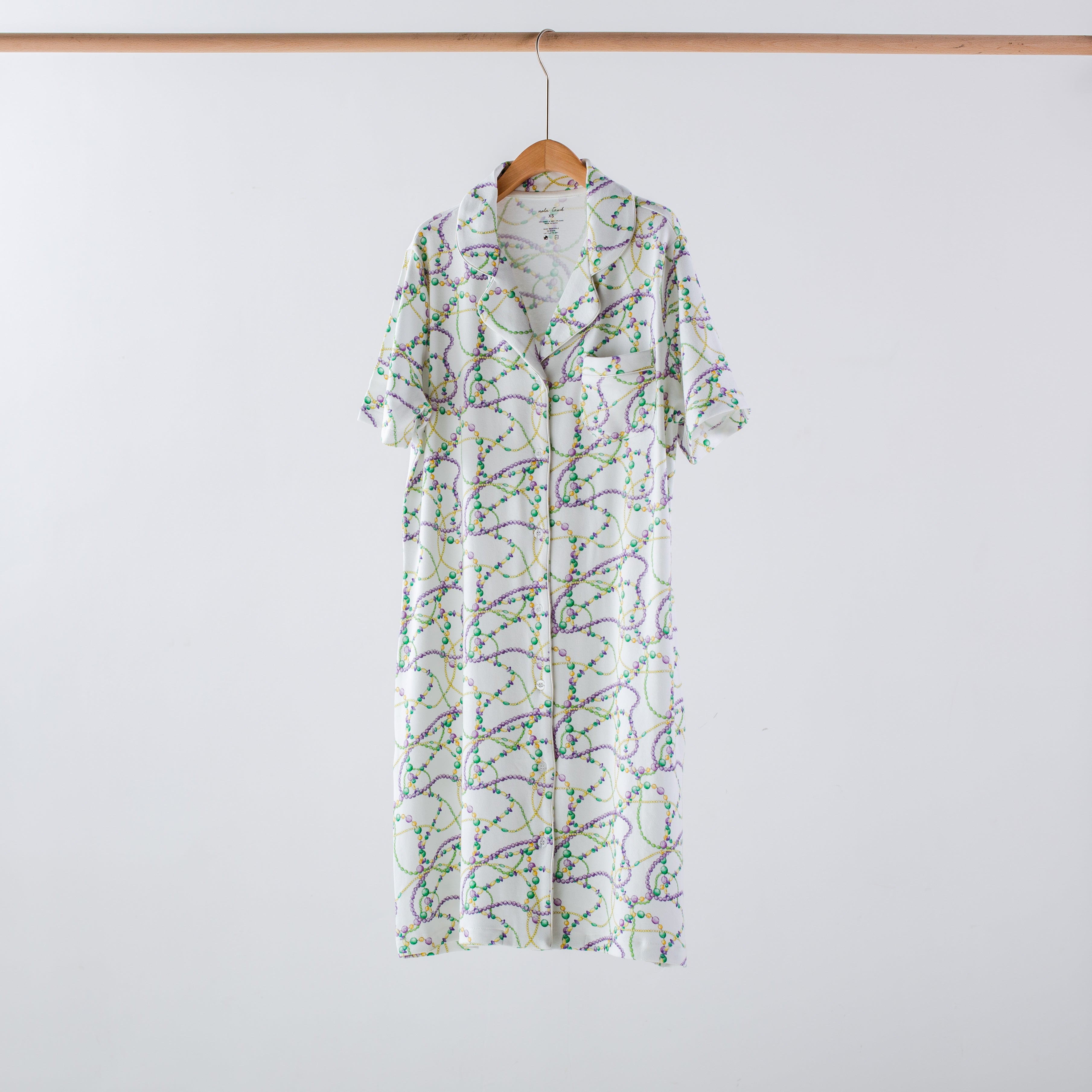 Just Here For The Beads Women's Organic Cotton Mardi Gras Pajamas