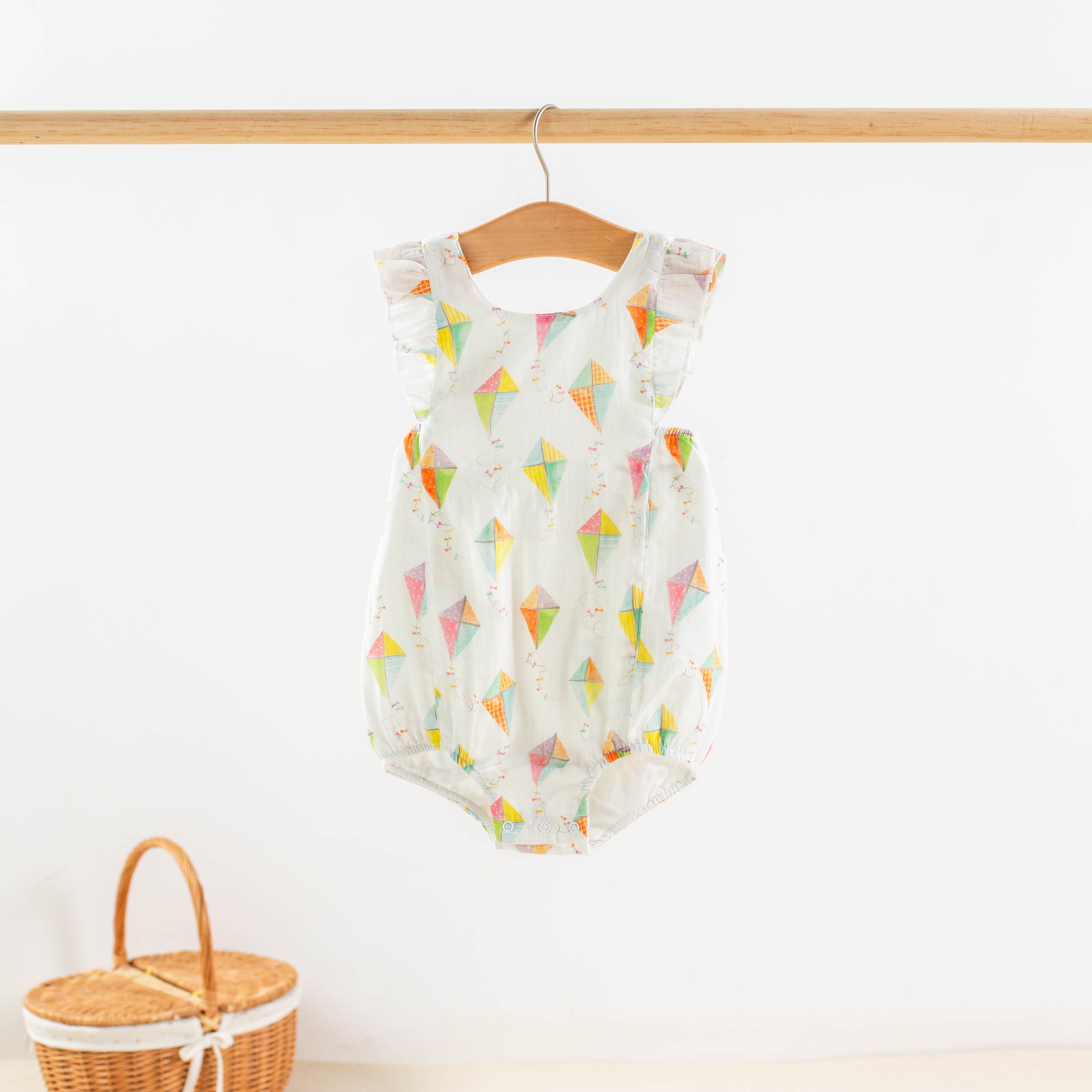 Reach For The Sky Organic Muslin Bubble Romper
