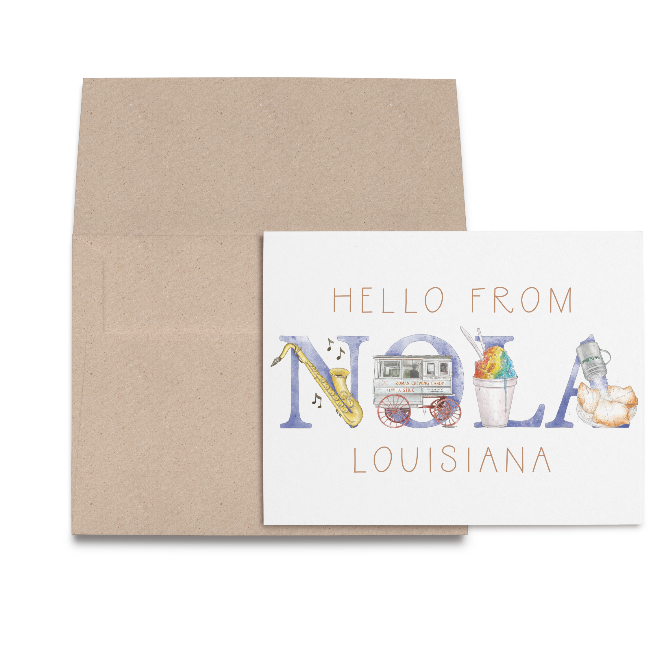 Hello From Nola  Folded Greeting Card