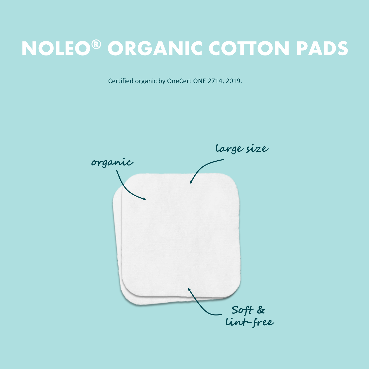 Noleo Organic Cotton Pads - Large 3.54"x3.54"
